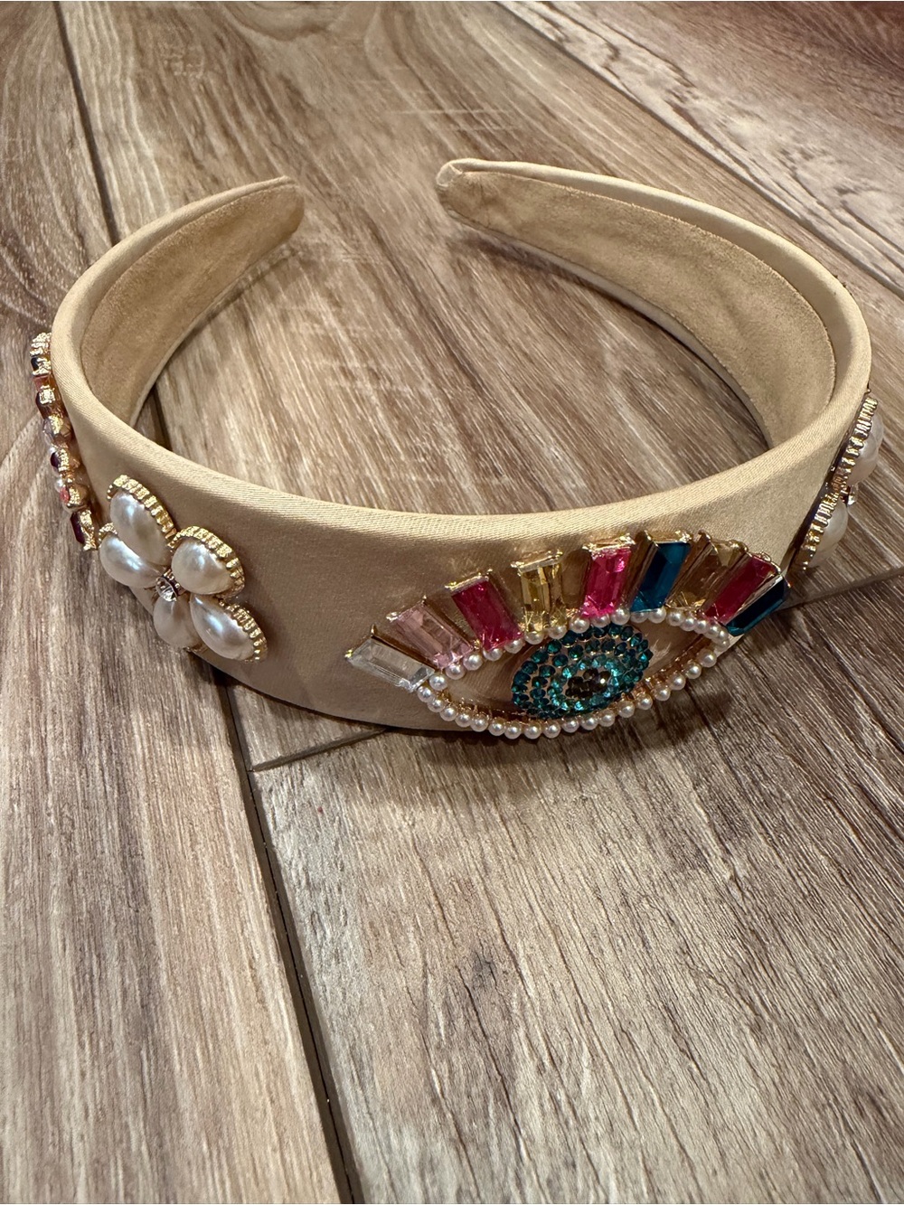 NWOT MOOSG Lulu Embellished Evil Eye Headband - Picture 2 of 8